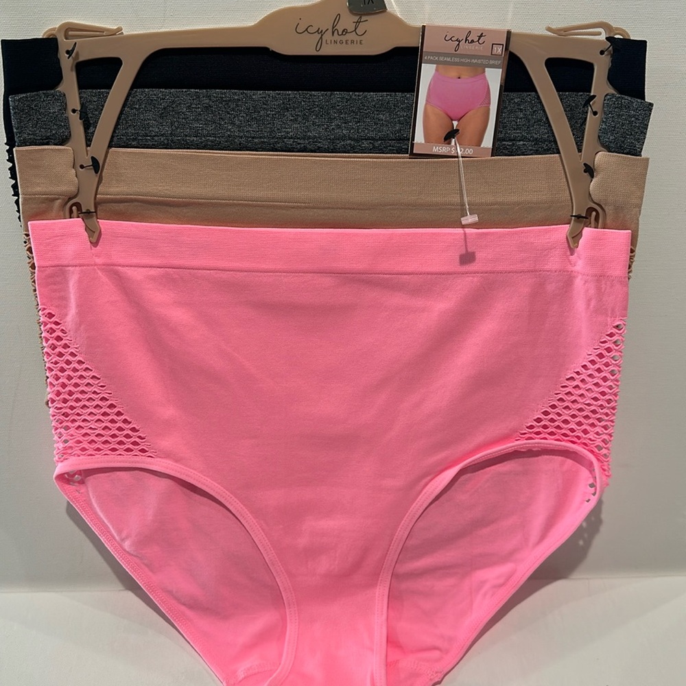 NWT Icy Hot (4) Pack Seamless High Waist Panties for all day wear. Size 1X